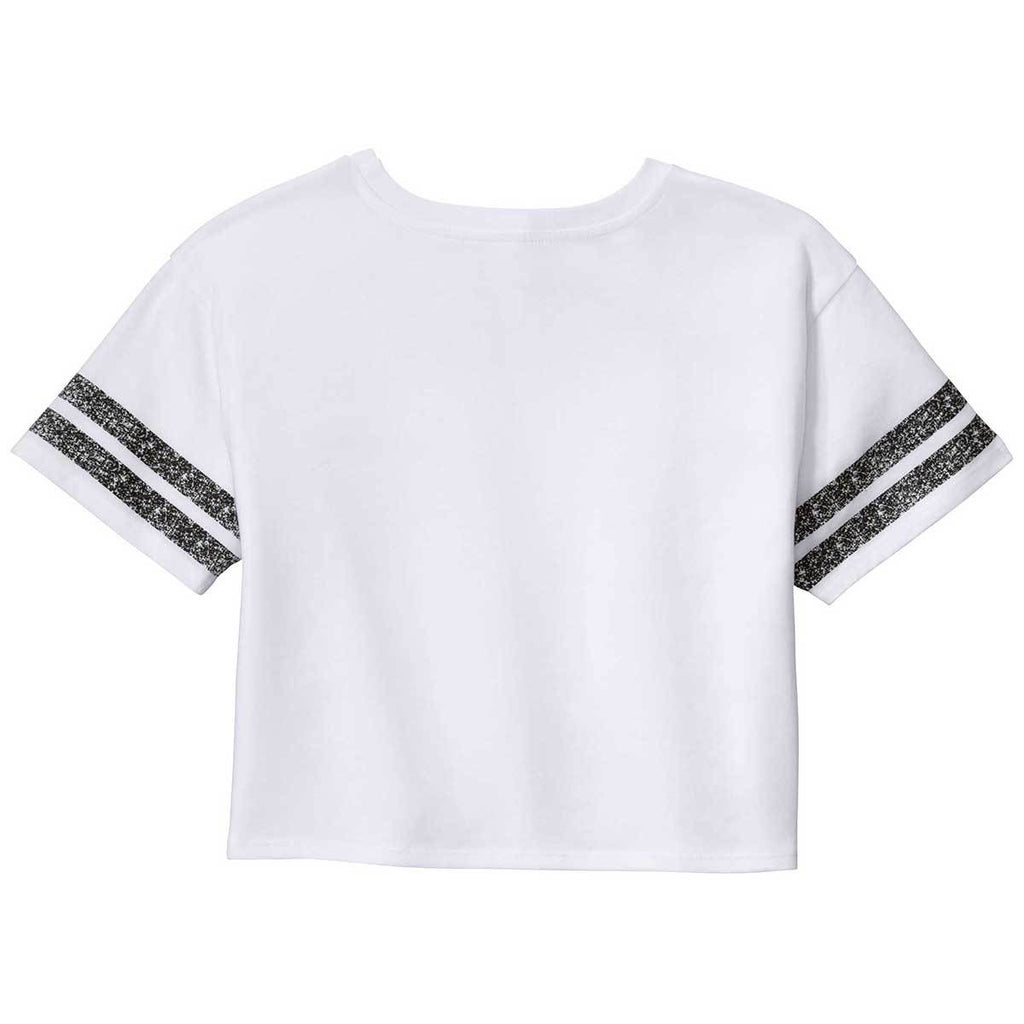 District Women's White/Black Scorecard Crop Tee