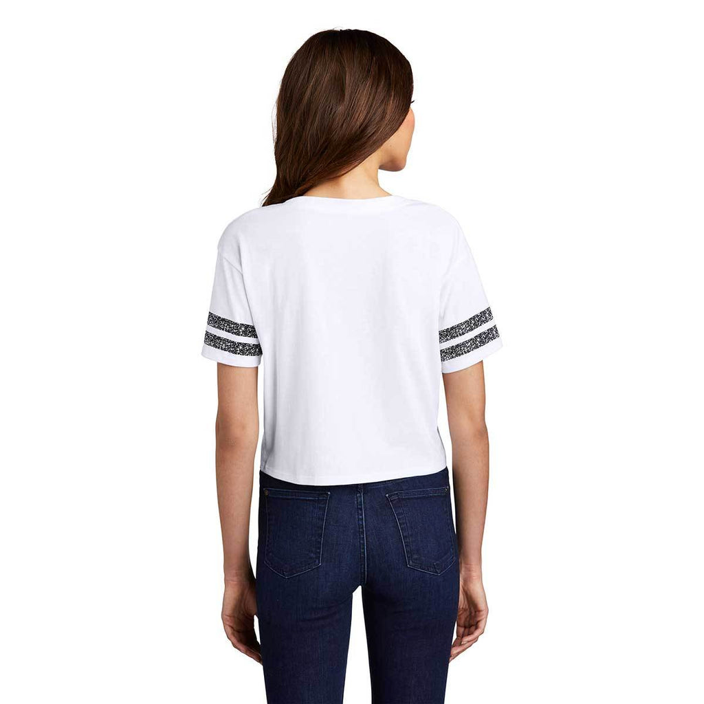 District Women's White/Black Scorecard Crop Tee
