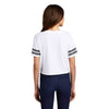 District Women's White/Black Scorecard Crop Tee