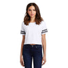 District Women's White/Black Scorecard Crop Tee