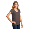 District Women's Deep Brown Heather Re-Tee V-Neck