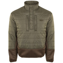 Drake Waterfowl Men's Olive/Brown Two-Tone Double Down Quarter Zip