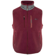 Drake Waterfowl Men's Maroon/Charcoal Sherpa Fleece Layering Vest
