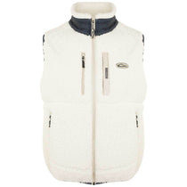 Drake Waterfowl Men's Oatmeal/Navy Sherpa Fleece Layering Vest