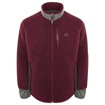 Drake Waterfowl Men's Maroon/Charcoal Sherpa Fleece Layering Jacket