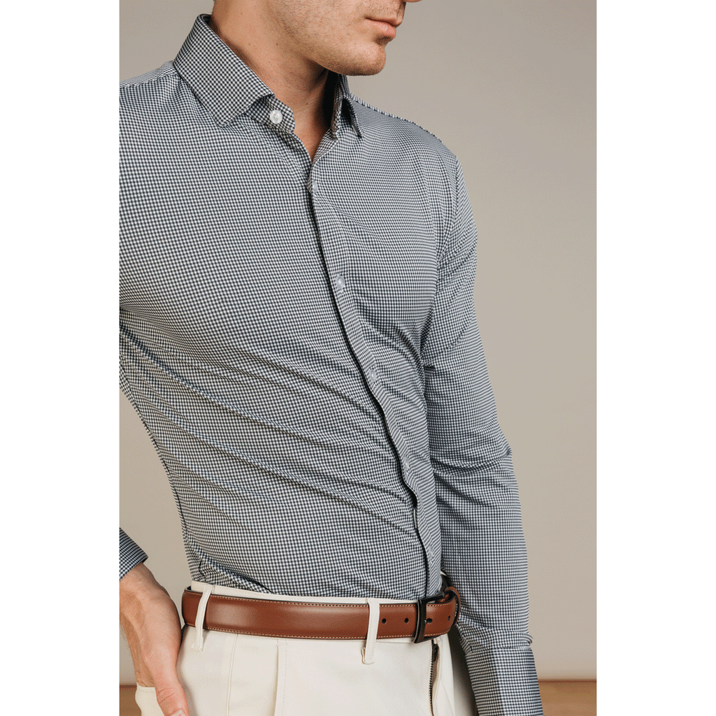 Mizzen+Main Men's Black Gingham Davenport Dress Shirt