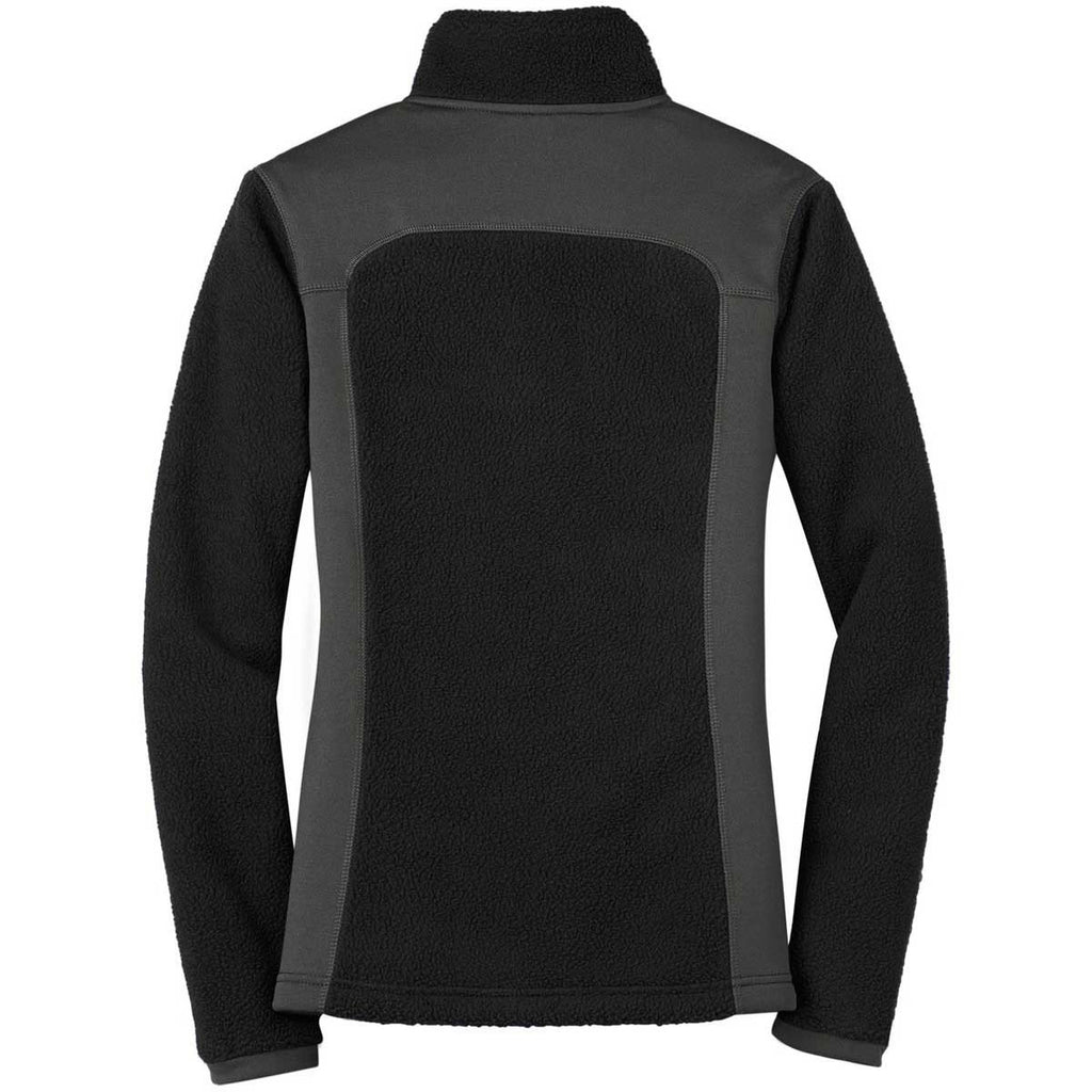 Eddie Bauer Women's Black/Grey Steel Full-Zip Sherpa Fleece Jacket