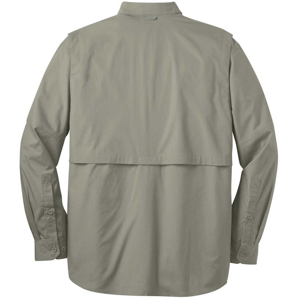 Eddie Bauer Men's Driftwood Beige L/S Fishing Shirt