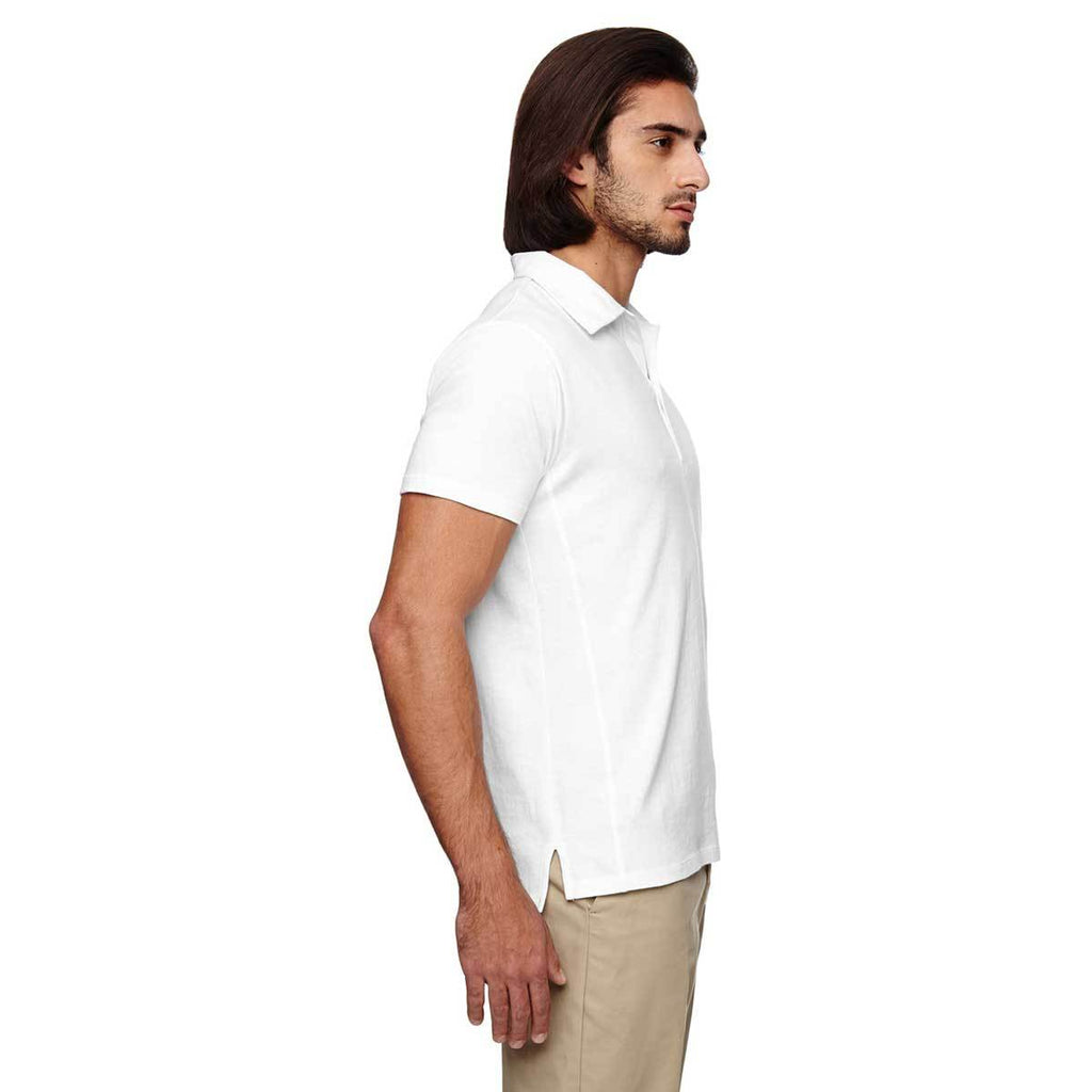 Econscious Men's White Organic Cotton Jersey Short-Sleeve Polo