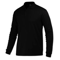 BAW Men's Black Eco Cool Tek Long Sleeve Polo