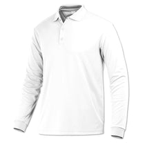 BAW Men's White Eco Cool Tek Long Sleeve Polo