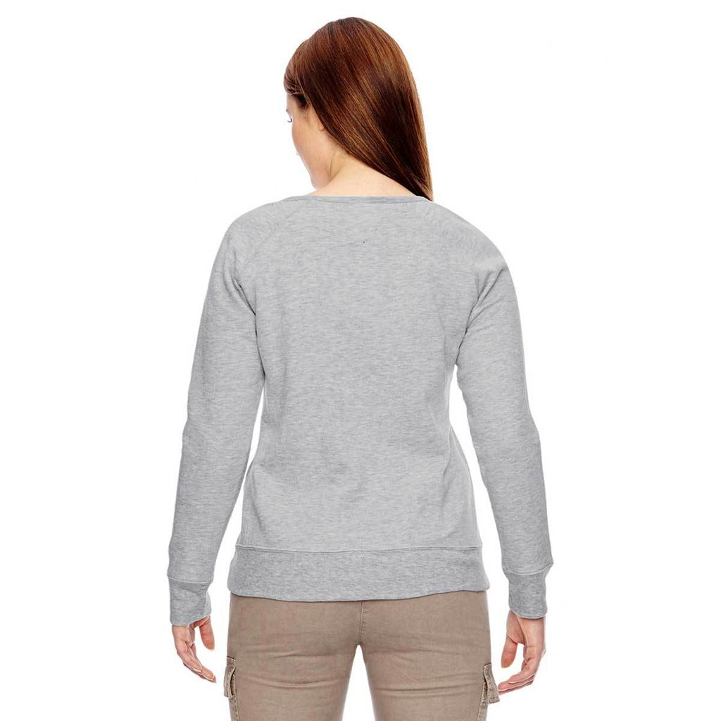 Econscious Women's Athletic Grey Organic/Recycled Heathered Fleece Raglan Pullover