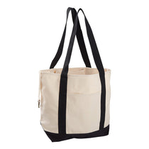 Econscious Natural/Black 12 oz Organic Cotton Canvas Boat Tote Bag
