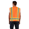 OccuNomix Men's Orange High Visibility Value Two-Tone Surveyor Solid Vest