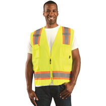 OccuNomix Men's Yellow High Visibility Value Two-Tone Surveyor Solid Vest