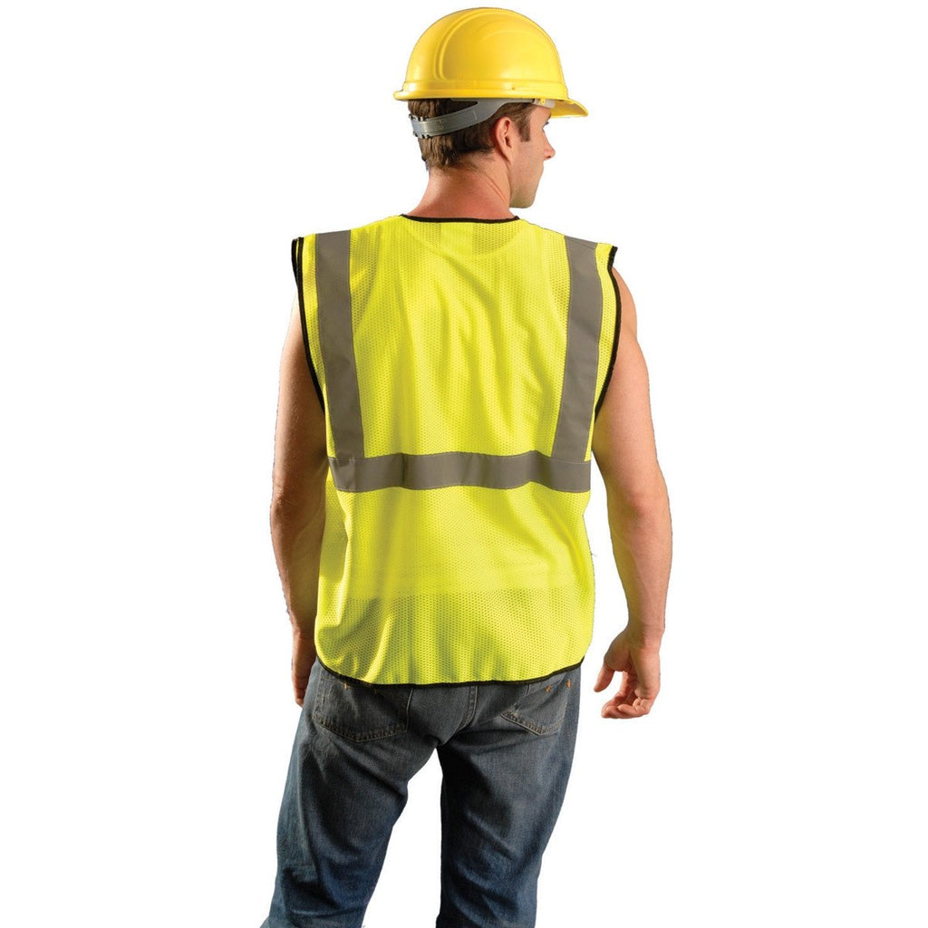 OccuNomix Men's Yellow High Visibility Value Mesh Surveyor Safety Vest