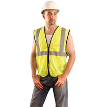OccuNomix Men's Yellow High Visibility Value Mesh Standard Zipper Safety Vest