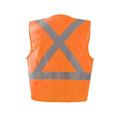 OccuNomix Men's Orange Mesh X Back Vest with Zipper