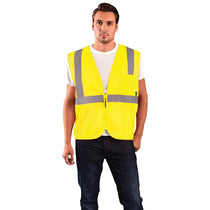 OccuNomix Men's Yellow High Visibility Value Mesh Standard Zipper Safety Vest
