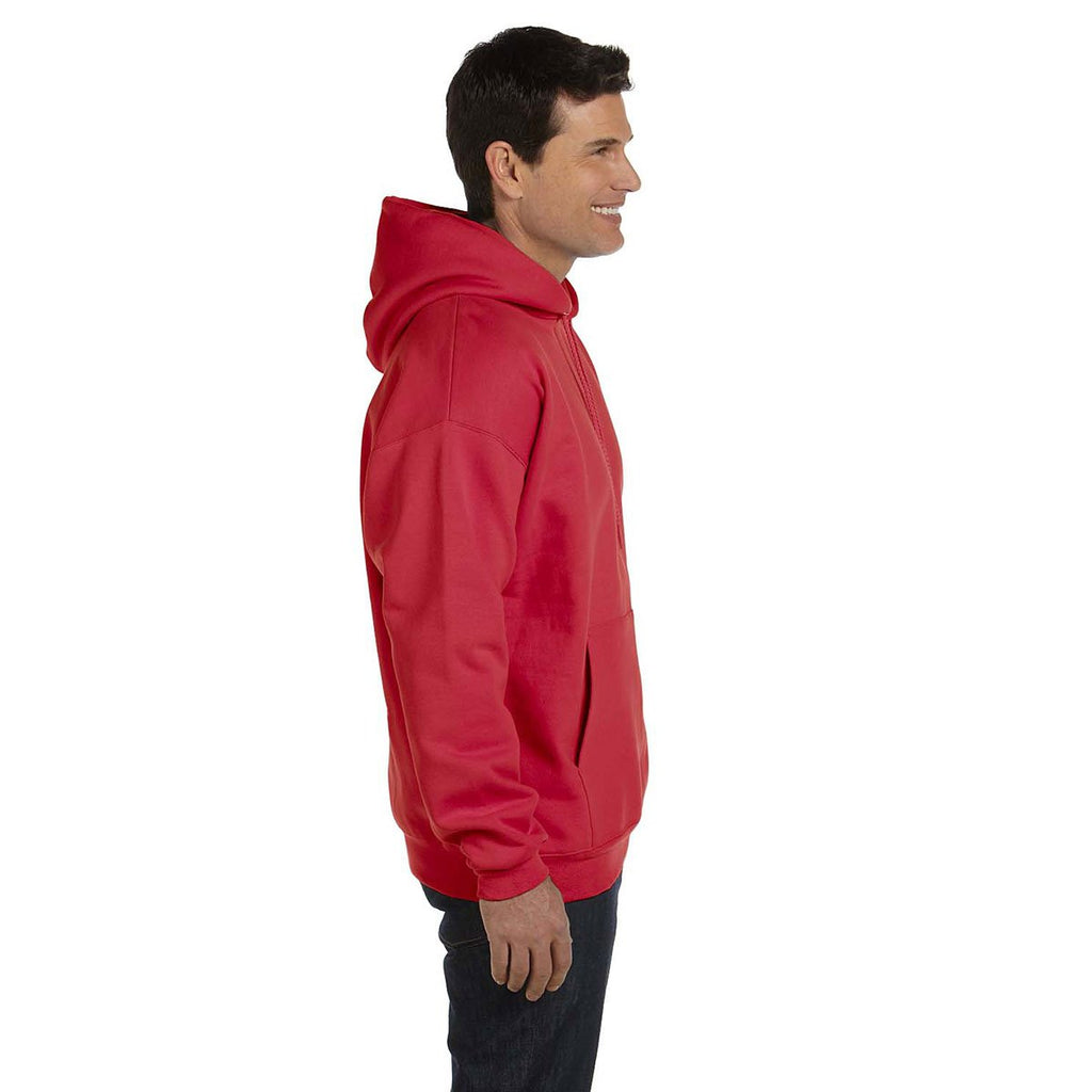 Hanes Men's Deep Red 9.7 oz. Ultimate Cotton 90/10 Pullover Hood