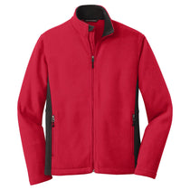 Port Authority Men's Rich Red/Black Colorblock Value Fleece Jacket