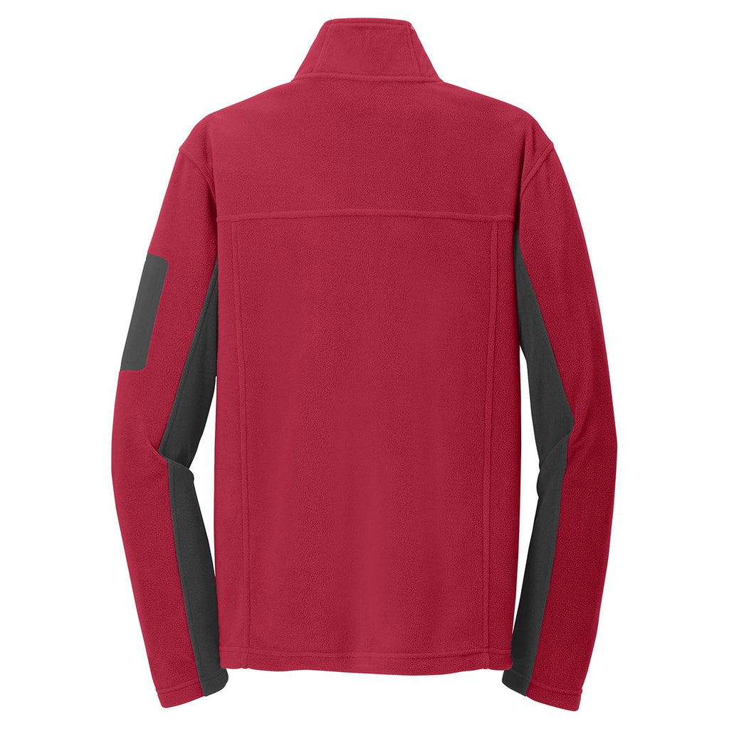 Port Authority Men's Rich Red/Black Summit Fleece Full-Zip Jacket