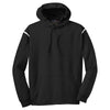 Sport-Tek Men's Black/White Tech Fleece Colorblock Hooded Sweatshirt