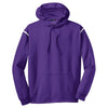 Sport-Tek Men's Purple/White Tech Fleece Colorblock Hooded Sweatshirt