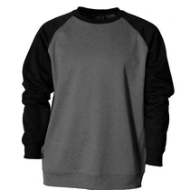 BAW Men's Heather Black/Black Raglan Sleeve Crewneck Fleece