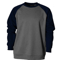 BAW Men's Heather Black/Navy Raglan Sleeve Crewneck Fleece