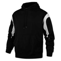 BAW Men's Black/White Color Panel Fleece Hooded