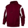 BAW Men's Maroon/White Color Panel Fleece Hooded