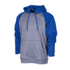 BAW Men's Heather Black/Royal Raglan Sleeve Fleece Hooded