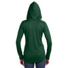 Russell Athletic Women's Dark Green Tech Fleece Quarter-Zip Pullover Hood