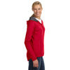 Russell Athletic Women's True Red Tech Fleece Quarter-Zip Pullover Hood