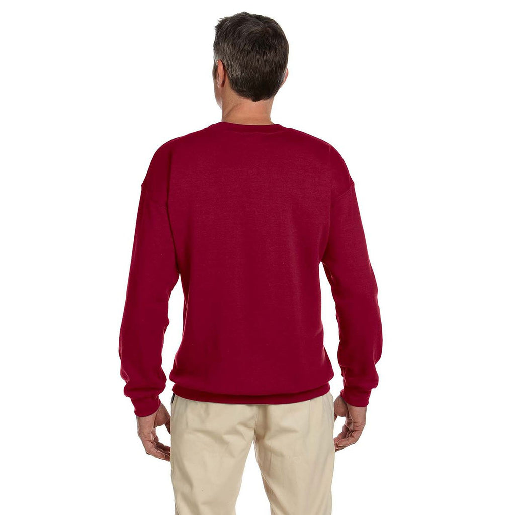 Gildan Men's Cardinal Red Heavy Blend 50/50 Fleece Crew