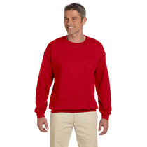 Gildan Men's Cherry Red Heavy Blend 50/50 Fleece Crew