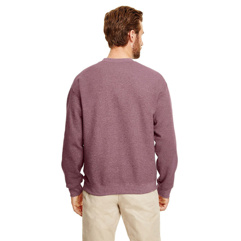 Gildan Men's Heather Sport Dark Maroon Heavy Blend 50/50 Fleece Crew