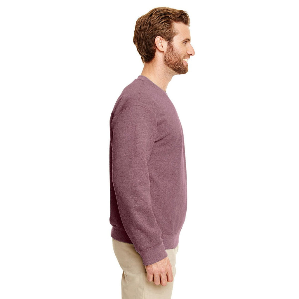 Gildan Men's Heather Sport Dark Maroon Heavy Blend 50/50 Fleece Crew