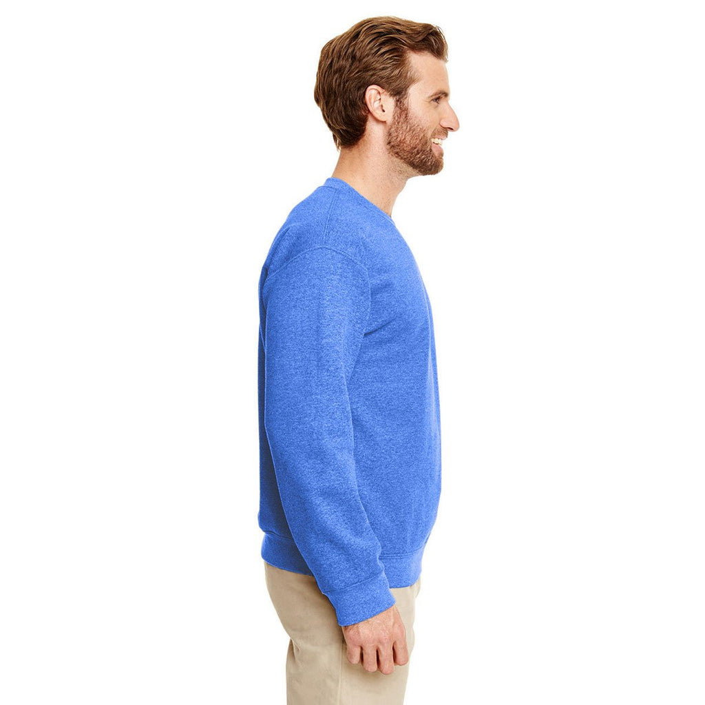 Gildan Men's Heather Sport Royal Heavy Blend 50/50 Fleece Crew