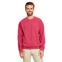 Gildan Men's Heather Sport Scarlet Red Heavy Blend 50/50 Fleece Crew
