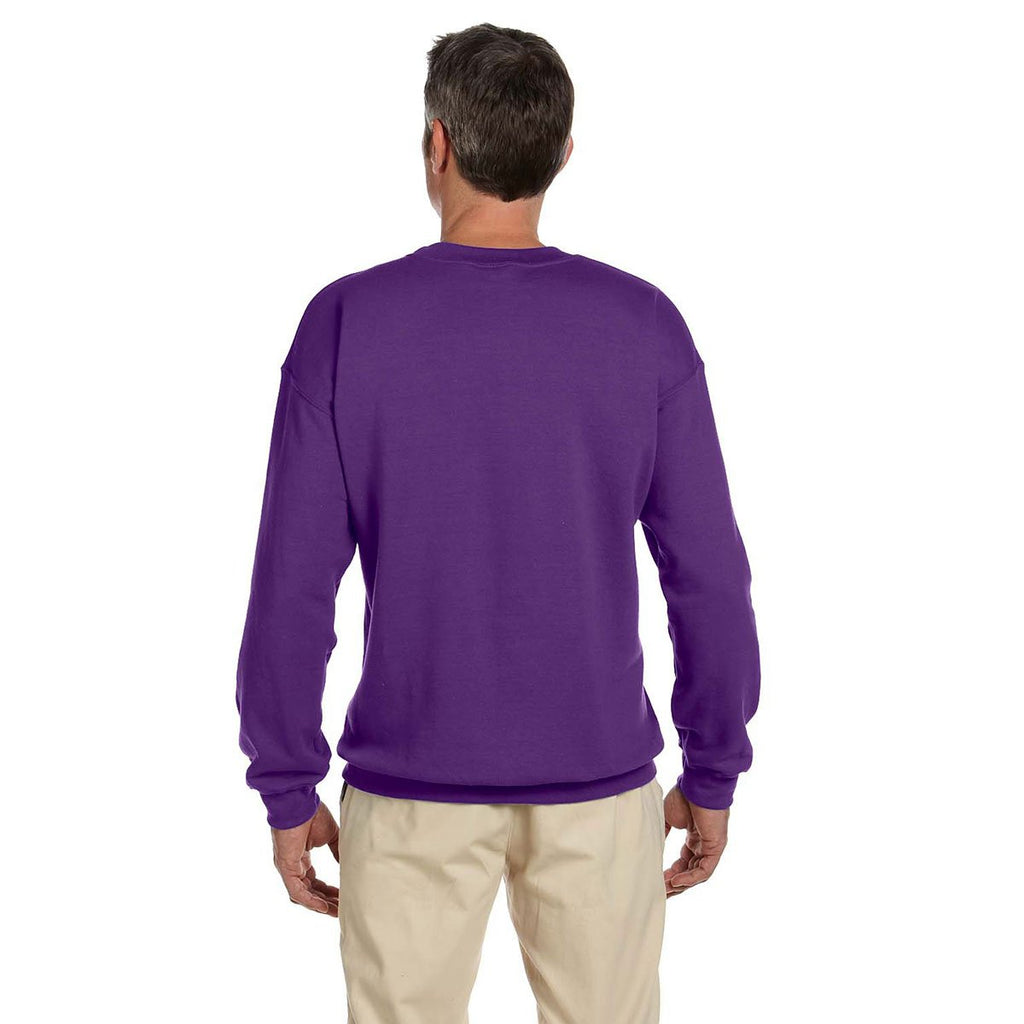 Gildan Men's Purple Heavy Blend 50/50 Fleece Crew