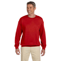 Gildan Men's Red Heavy Blend 50/50 Fleece Crew
