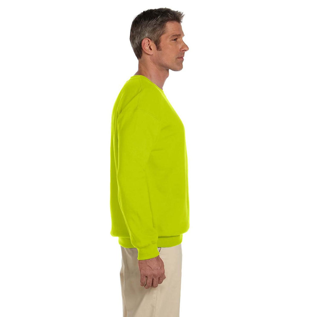 Gildan Men's Safety Green Heavy Blend 50/50 Fleece Crew