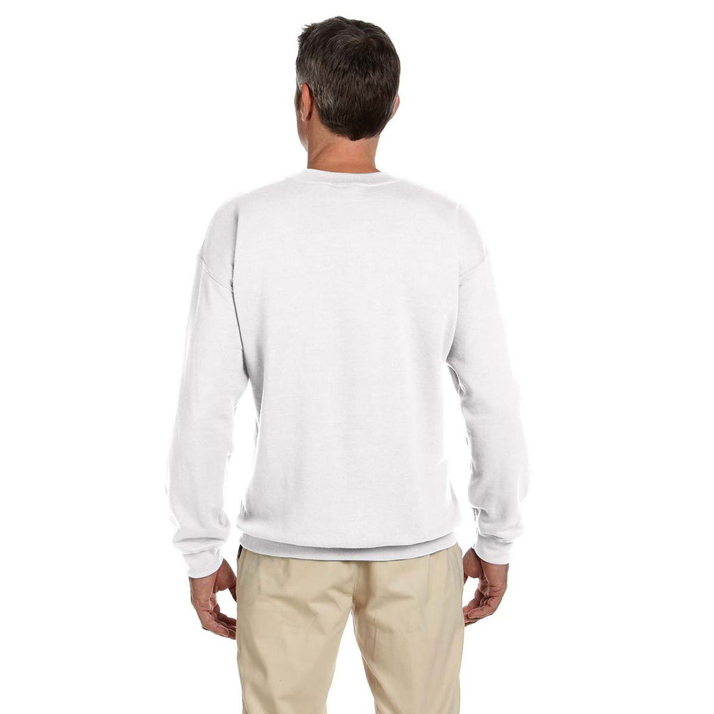 Gildan Men's White Heavy Blend 50/50 Fleece Crew