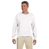 Gildan Men's White Heavy Blend 50/50 Fleece Crew