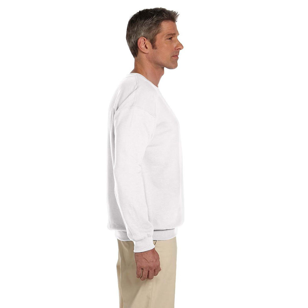 Gildan Men's White Heavy Blend 50/50 Fleece Crew