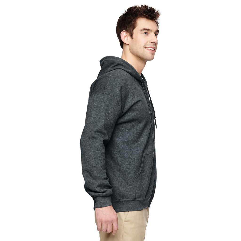 Gildan Men's Dark Heather Heavy Blend 50/50 Full Zip Hoodie