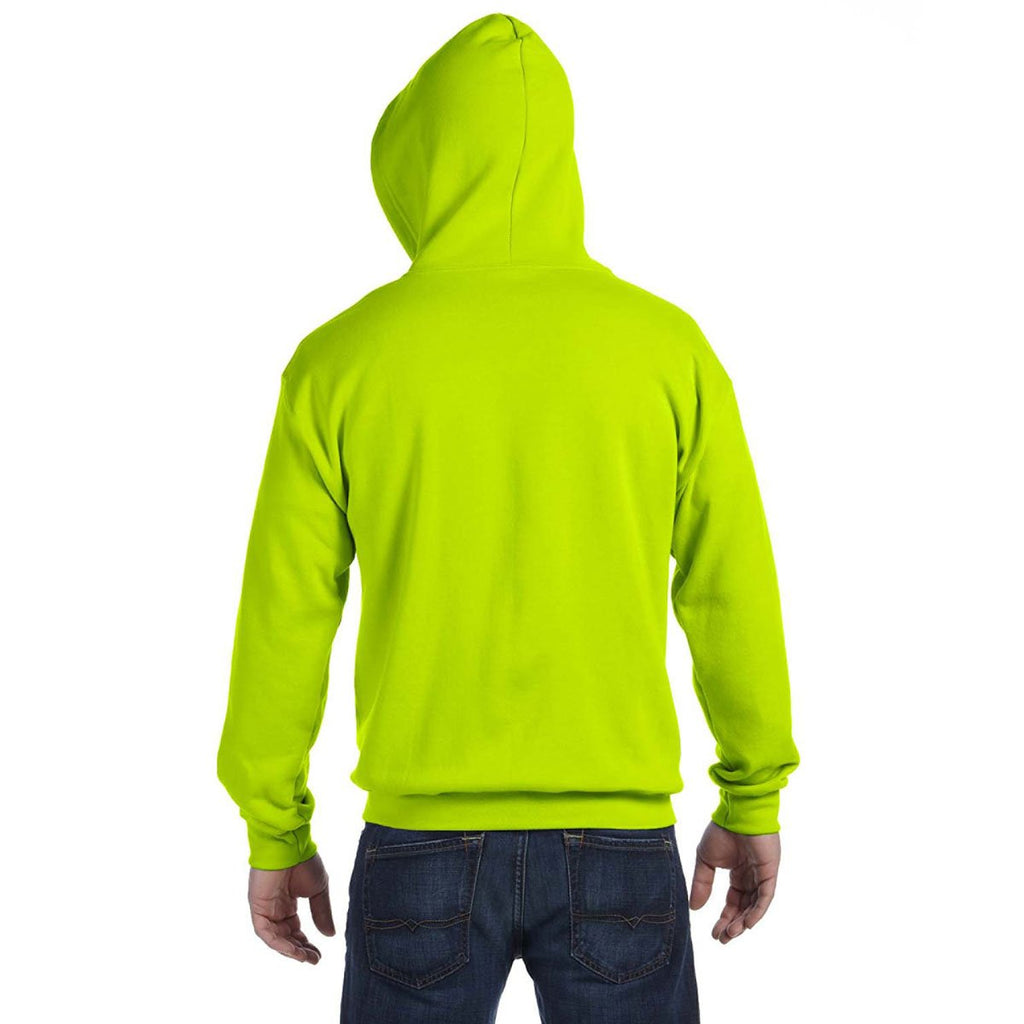 Gildan Men's Safety Green Heavy Blend 50/50 Full Zip Hoodie