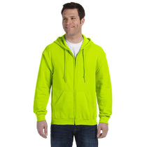 Gildan Men's Safety Green Heavy Blend 50/50 Full Zip Hoodie